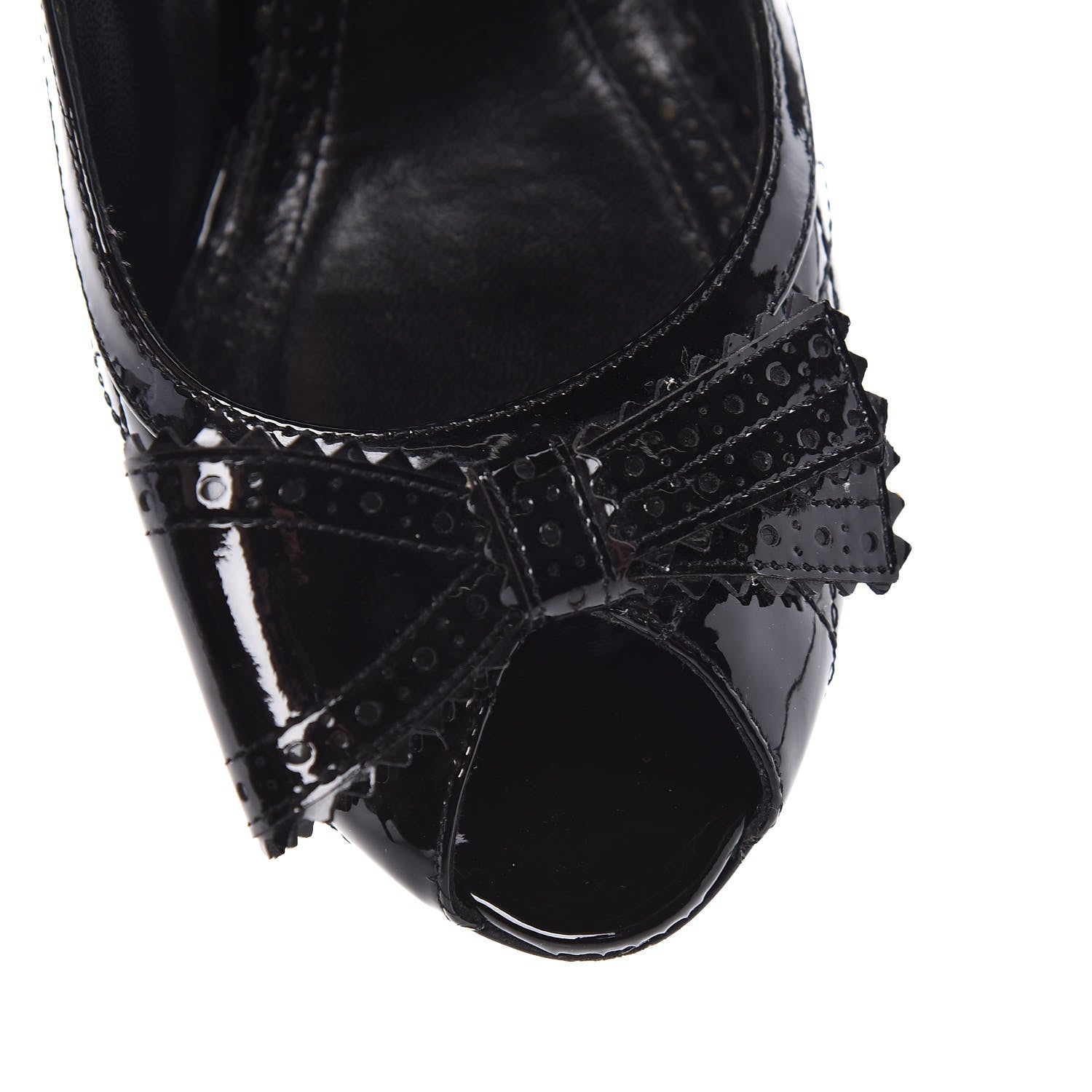 Christian Dior Patent Cannage Bow2 Peep Toe Pumps 39 Black 16 of 18