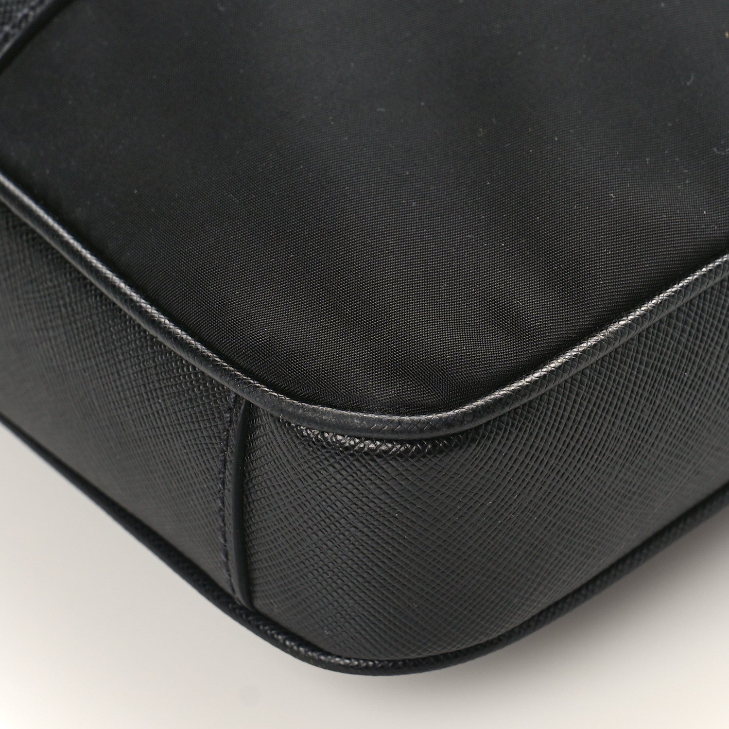 Prada Tessuto Nylon Saffiano Metal Triangle Logo Work Bag Black 8 of 8