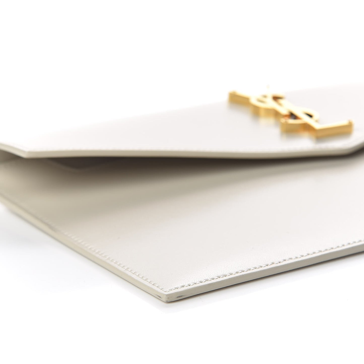 Smooth Shiny Calfskin Uptown Pouch Crema Soft