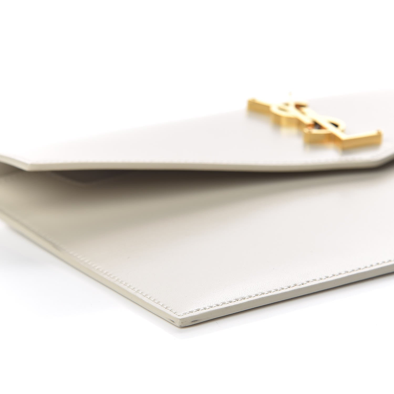 Saint Laurent Smooth Shiny Calfskin Uptown Pouch Crema Soft 8 of 13