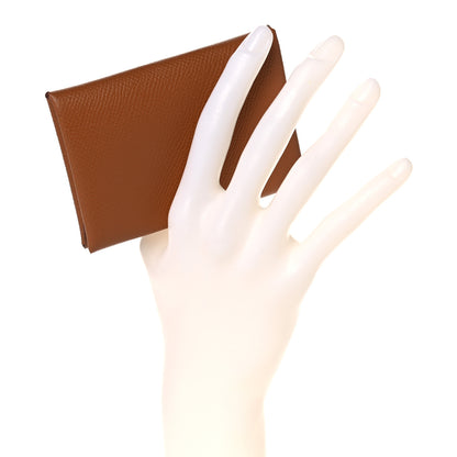 Hermes Epsom Calvi Duo Card Case Gold 2 of 10