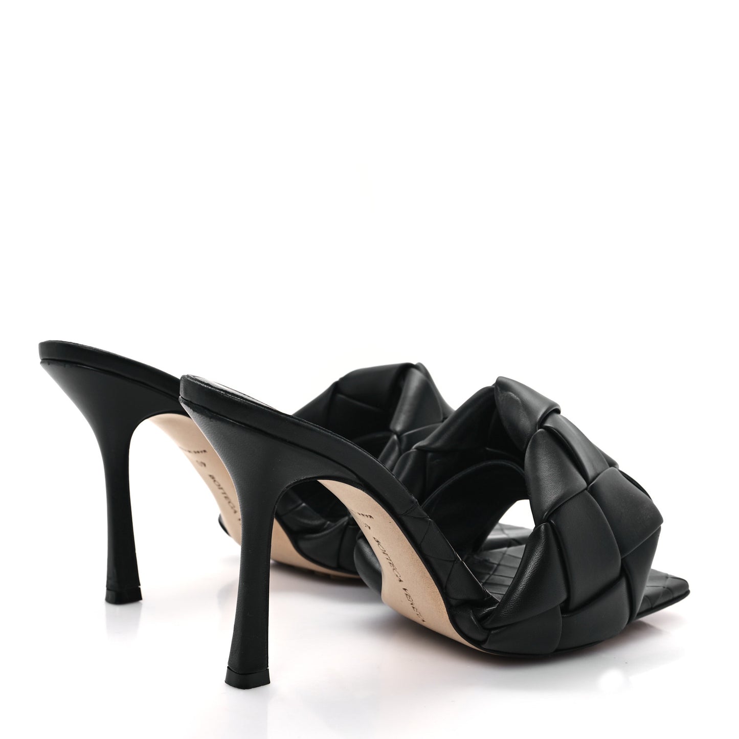 Nappa Maxi Intrecciato Lido Mule Sandals 40 Black
