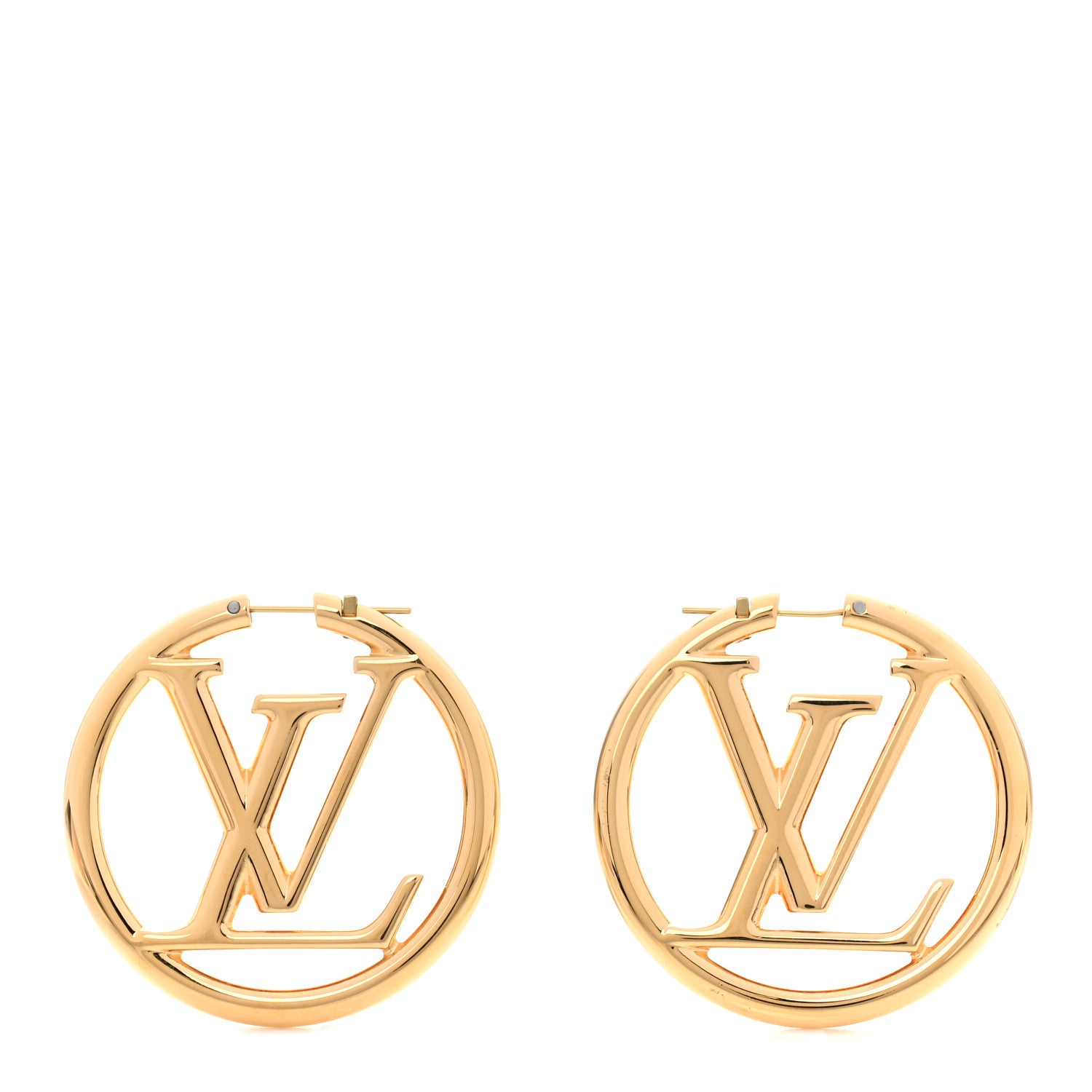 Louis Vuitton Metal Louise Hoop Earrings Gold 1 of 5
