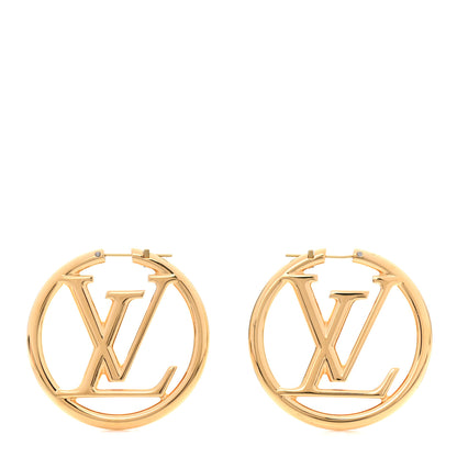 Louis Vuitton Metal Louise Hoop Earrings Gold 1 of 5