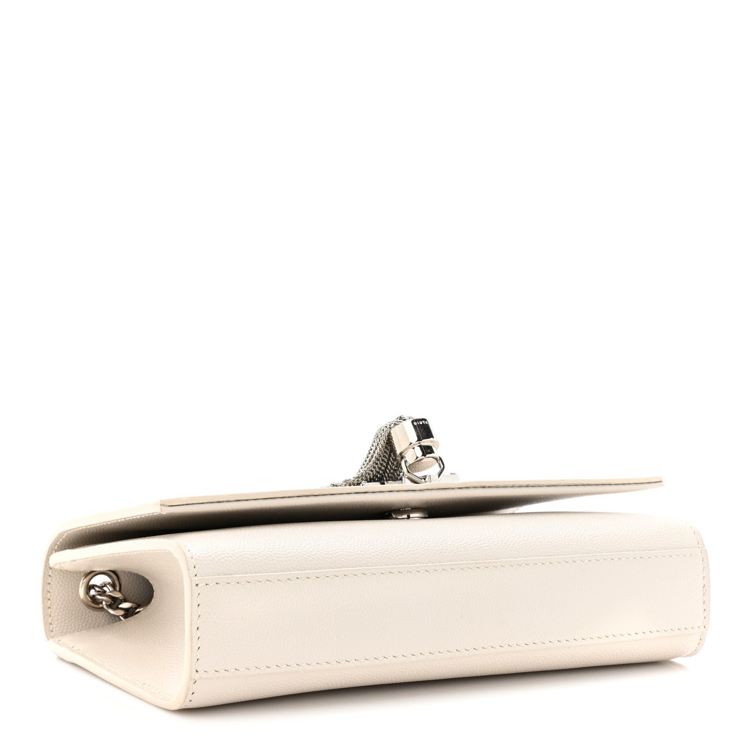 Saint Laurent Grain De Poudre Small Classic Monogram Kate Tassel Satchel Icy White 4 of 17