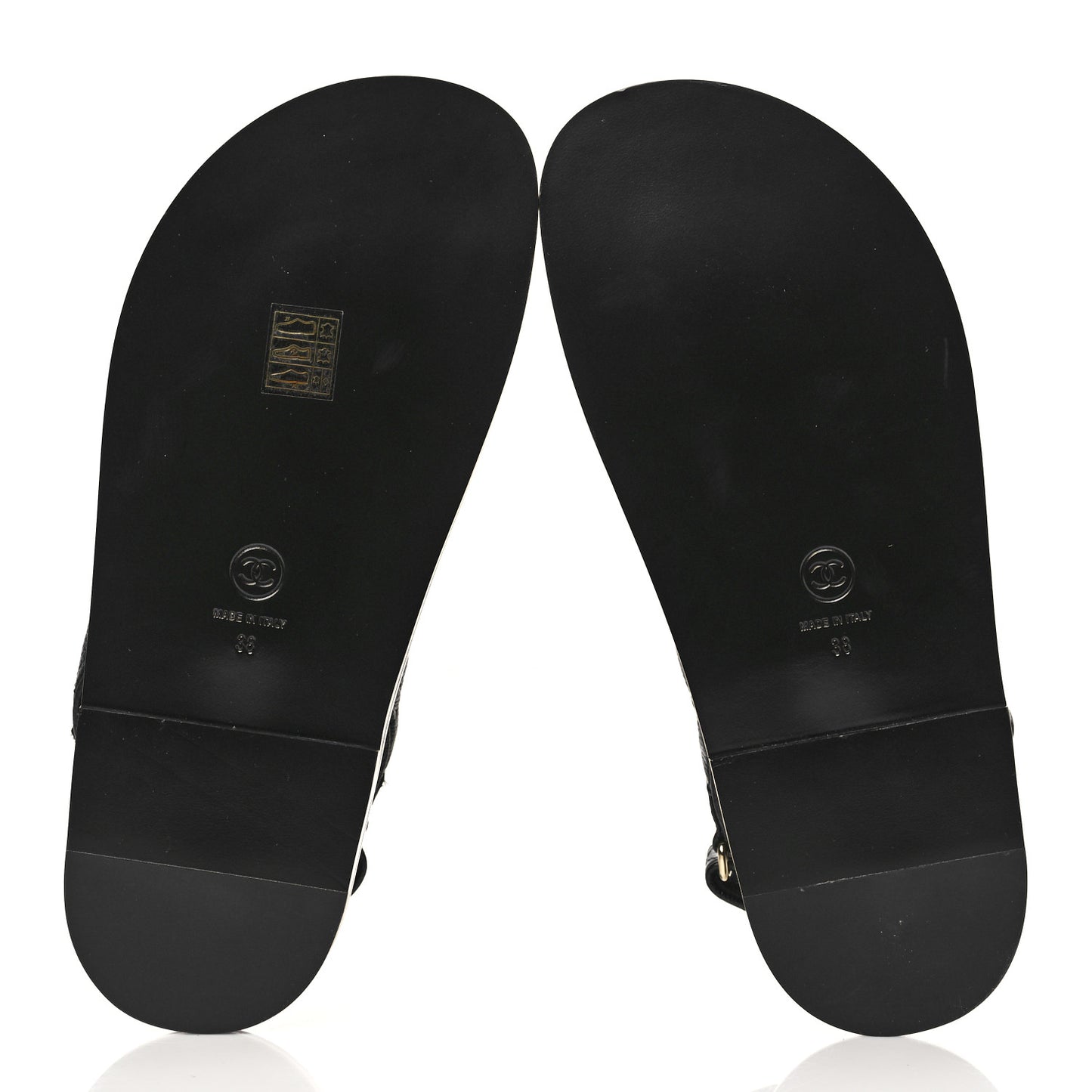 Grained Calfskin Velcro Dad Sandals 38 Black