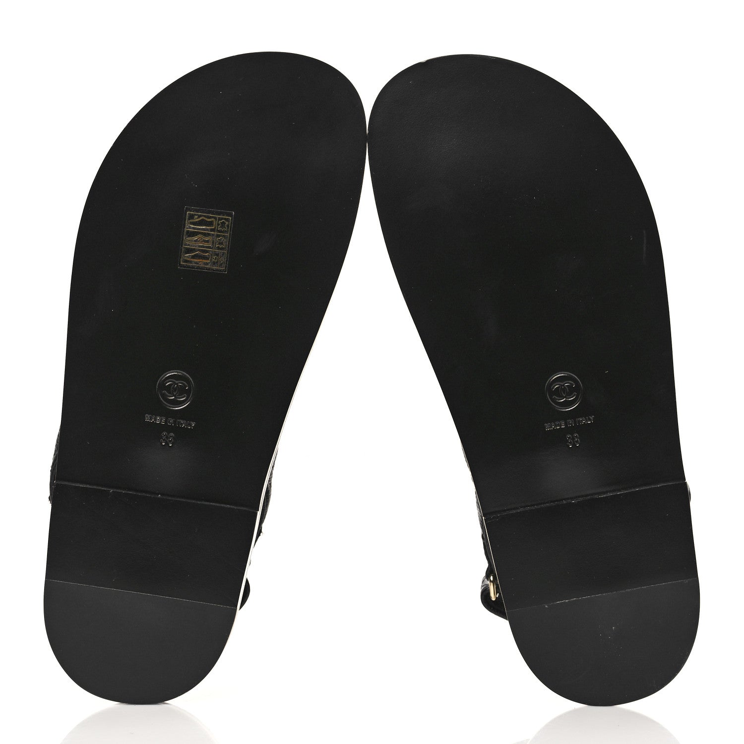 Chanel Grained Calfskin Velcro Dad Sandals 38 Black 5 of 8