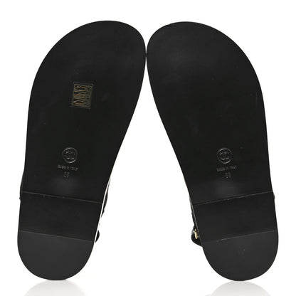 Chanel Grained Calfskin Velcro Dad Sandals 38 Black 5 of 8