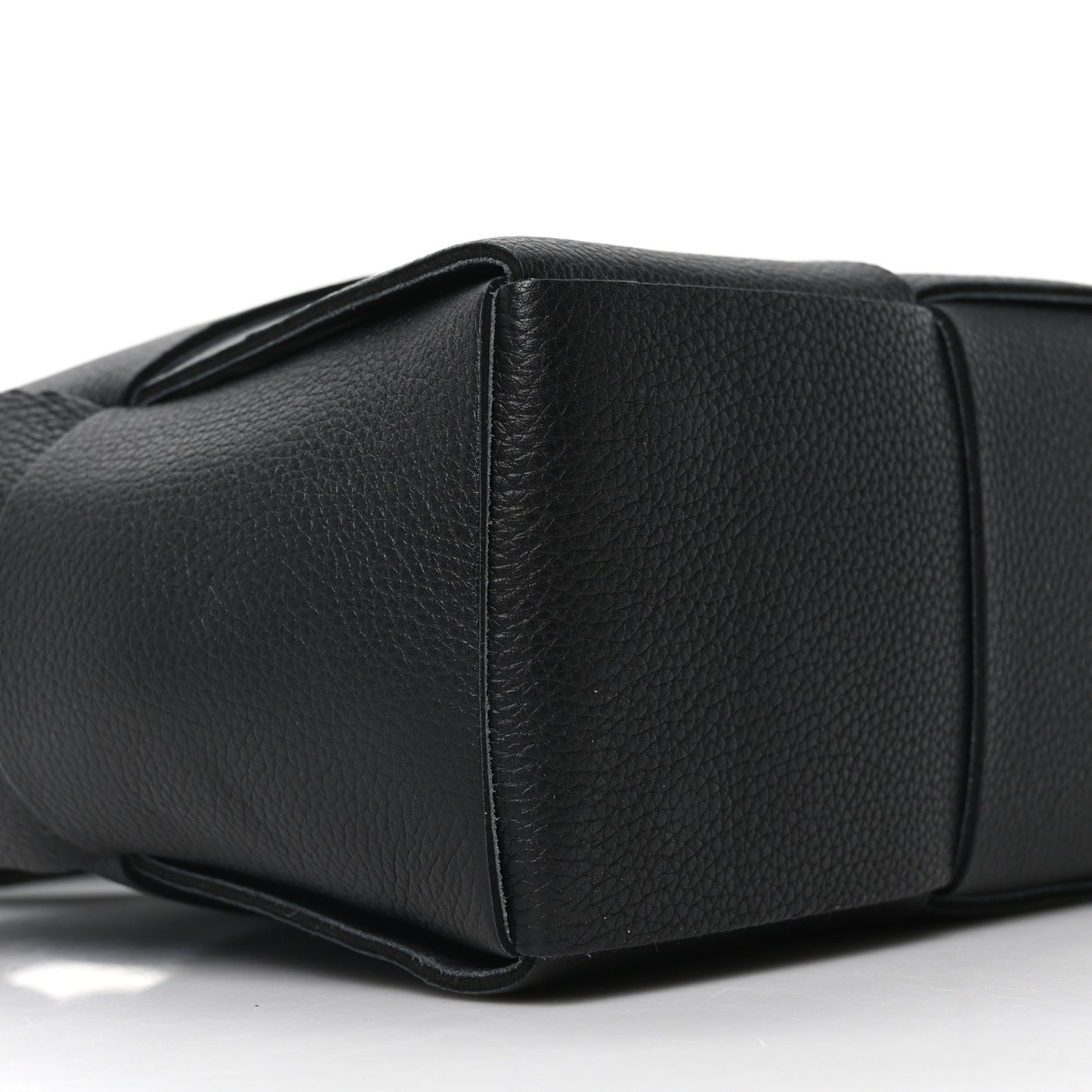 Grained Calfskin Intrecciato Mini Arco Tote Black