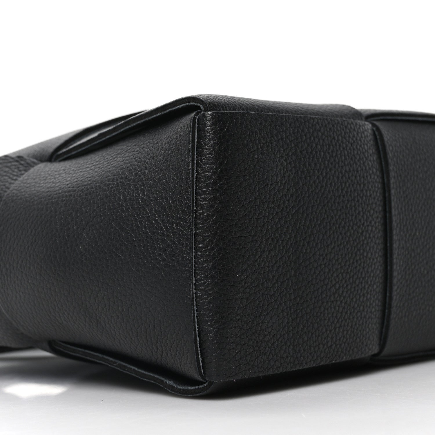 Bottega Veneta Grained Calfskin Intrecciato Mini Arco Tote Black 9 of 10