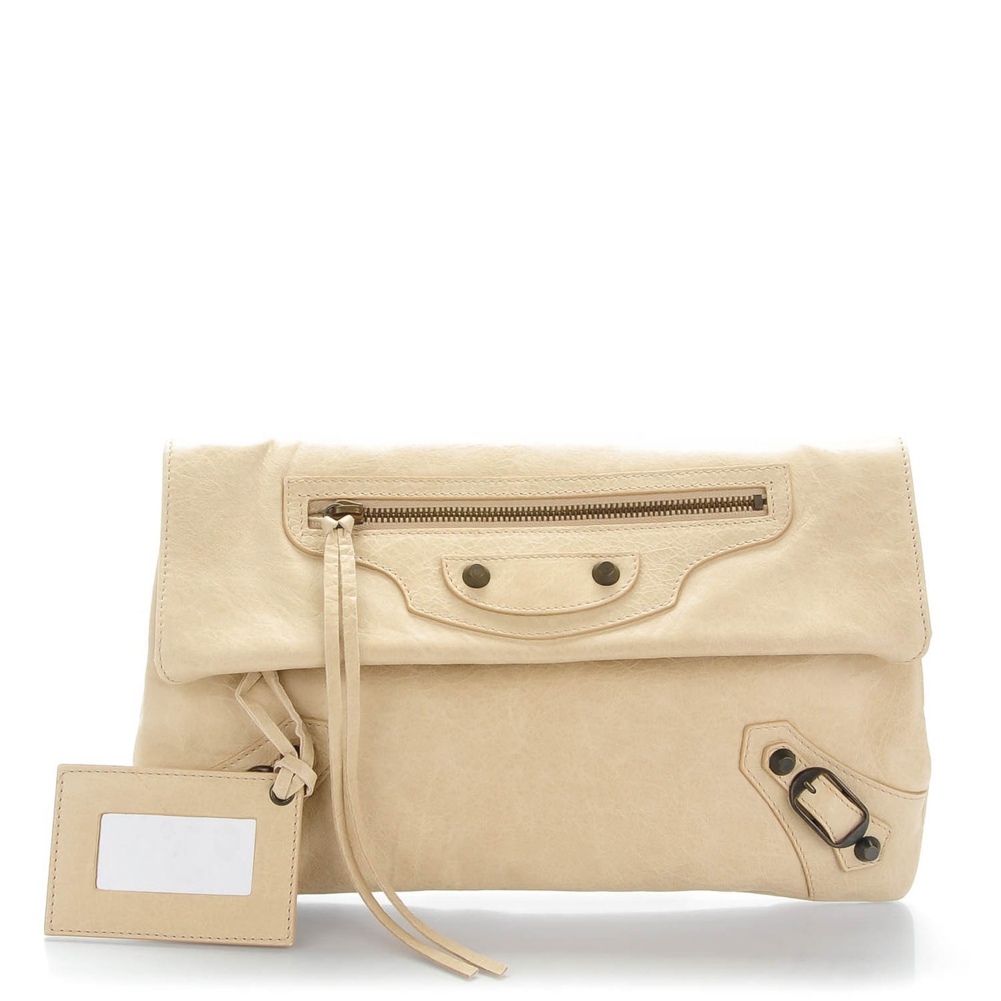 Agneau Classic Hardware Envelope Clutch Sahara