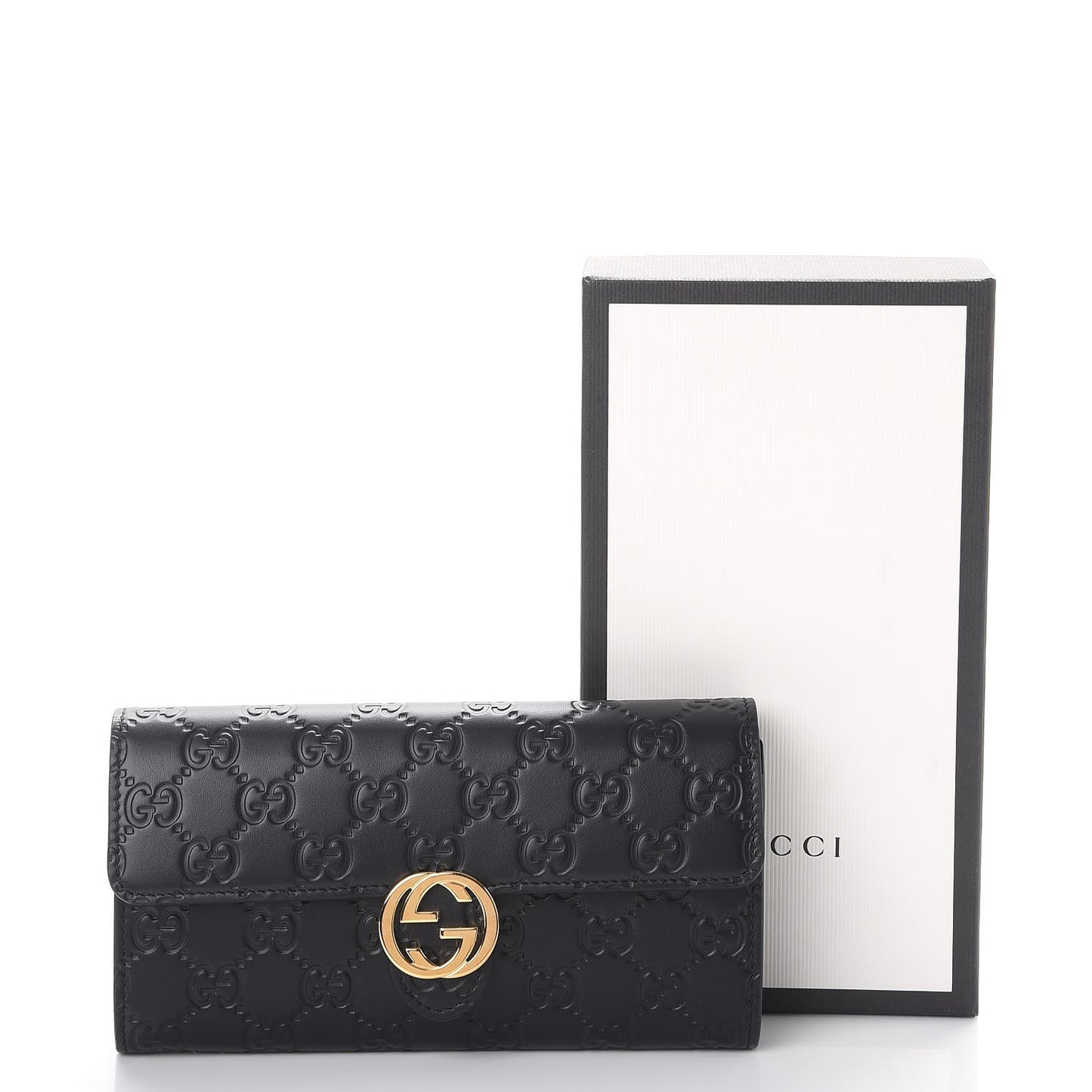 Guccissima Signature Icon Continental Wallet Black