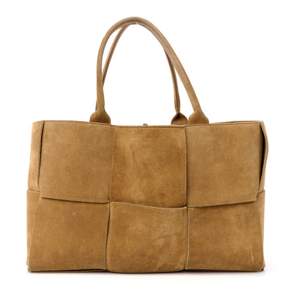 Bottega Veneta Suede Maxi Intrecciato Small Arco Tote Brown 1 of 14