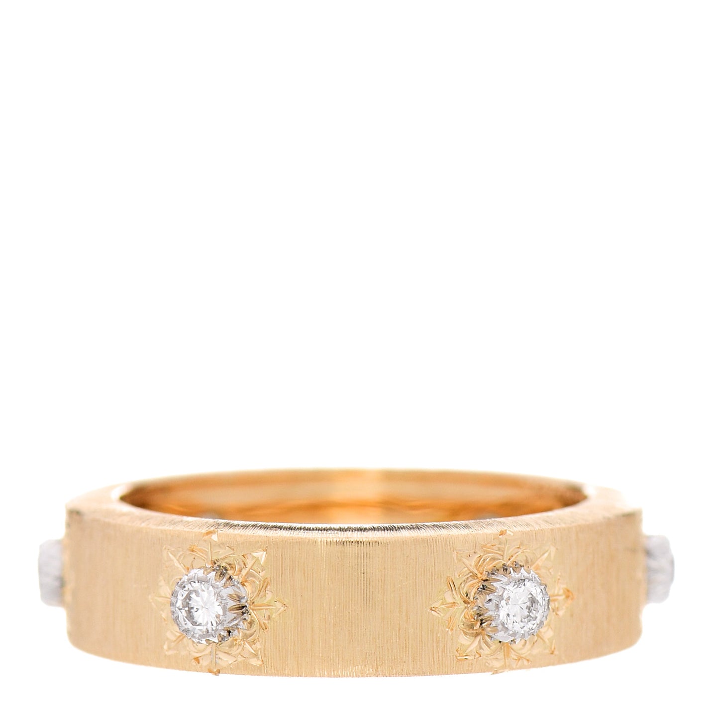 18K Yellow White Gold Diamond 5.5mm Macri Band Ring 53 6.25