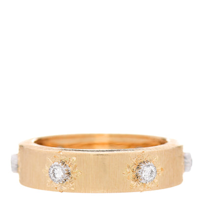 Buccellati 18K Yellow White Gold Diamond 5.5mm Macri Band Ring 53 6.25 2 of 4