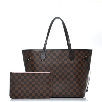 Louis Vuitton Damier Ebene Neo Neverfull MM Rose Ballerine 1 of 8