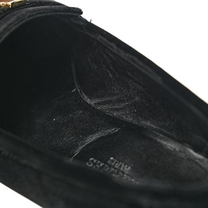 Hermes Velvet Womens Paris Loafers 37.5 Black 10 of 13