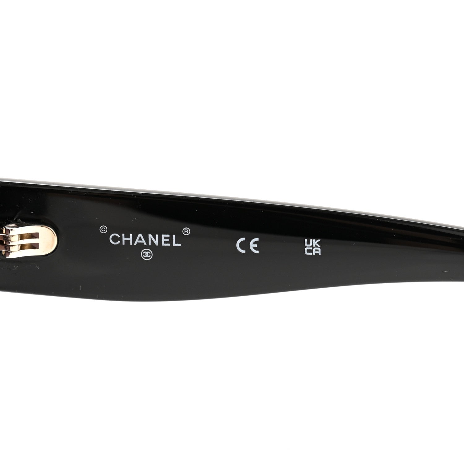 Chanel Acetate Rectangle Logo Sunglasses 71506A Black Gold 5 of 8