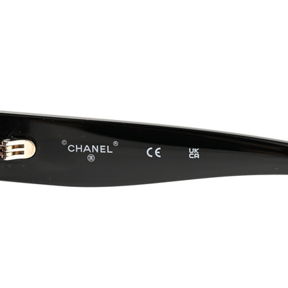 Chanel Acetate Rectangle Logo Sunglasses 71506A Black Gold 5 of 8