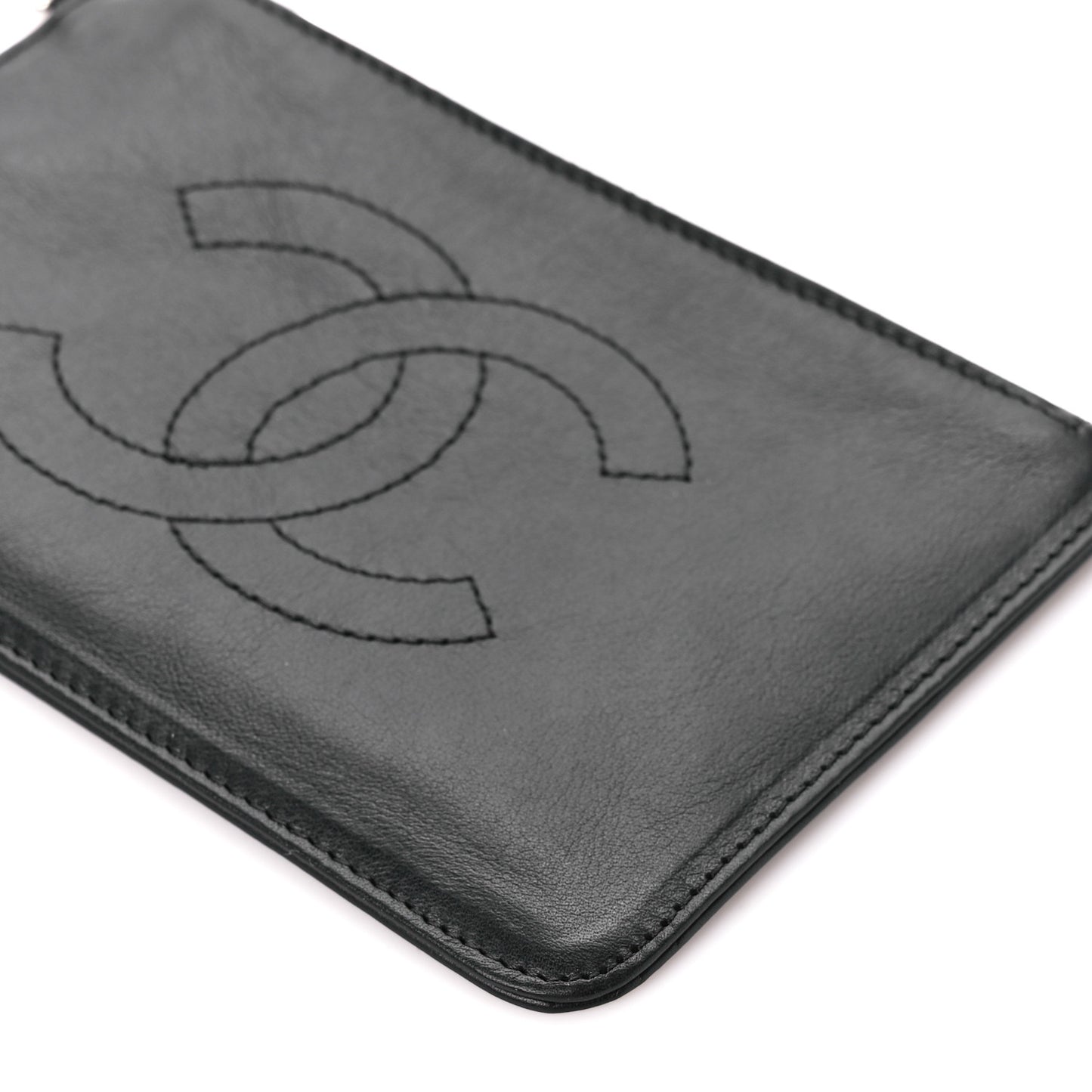 Calfskin CC Small Cosmetic Case Black