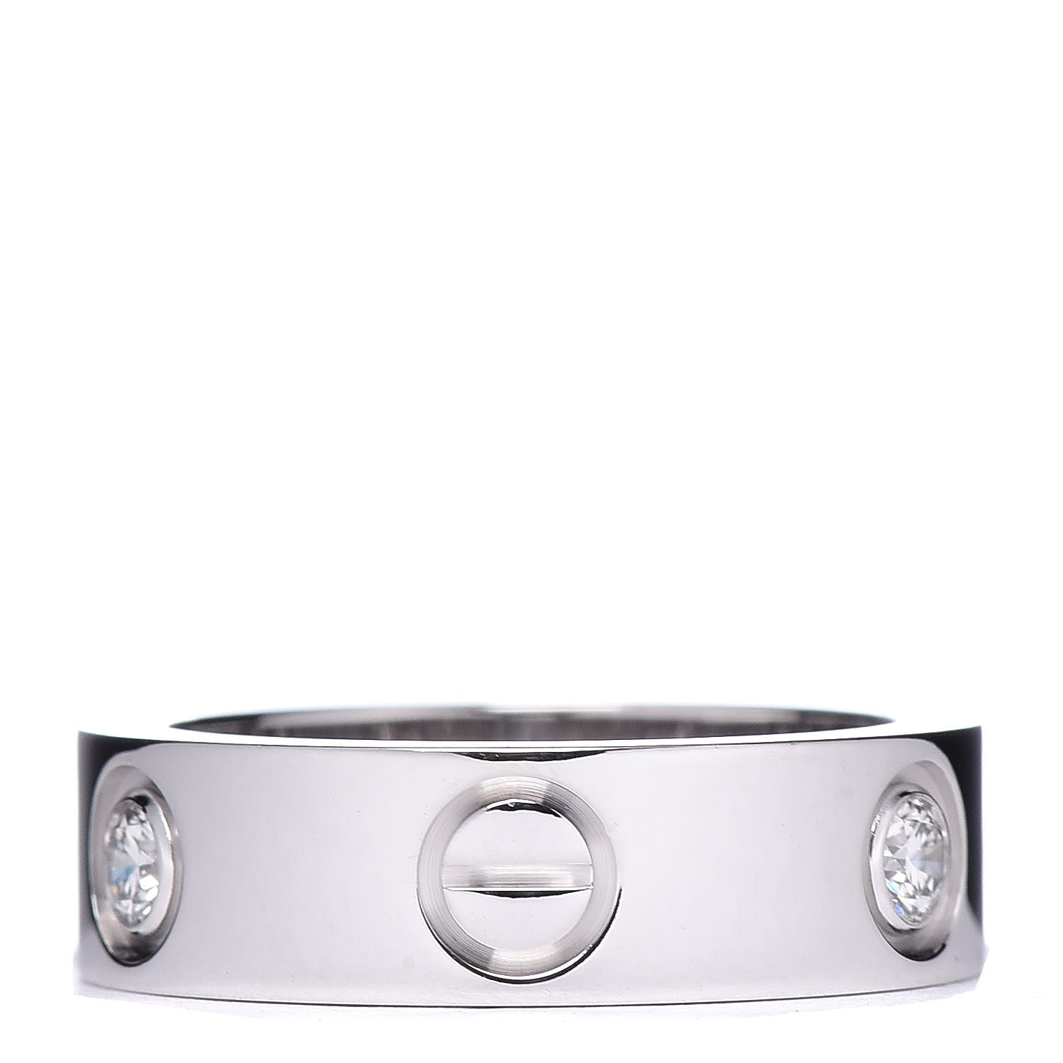 Cartier 18K White Gold 3 Diamond 5.5mm LOVE Ring 49 5 3 of 4