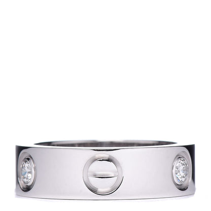 Cartier 18K White Gold 3 Diamond 5.5mm LOVE Ring 49 5 3 of 4