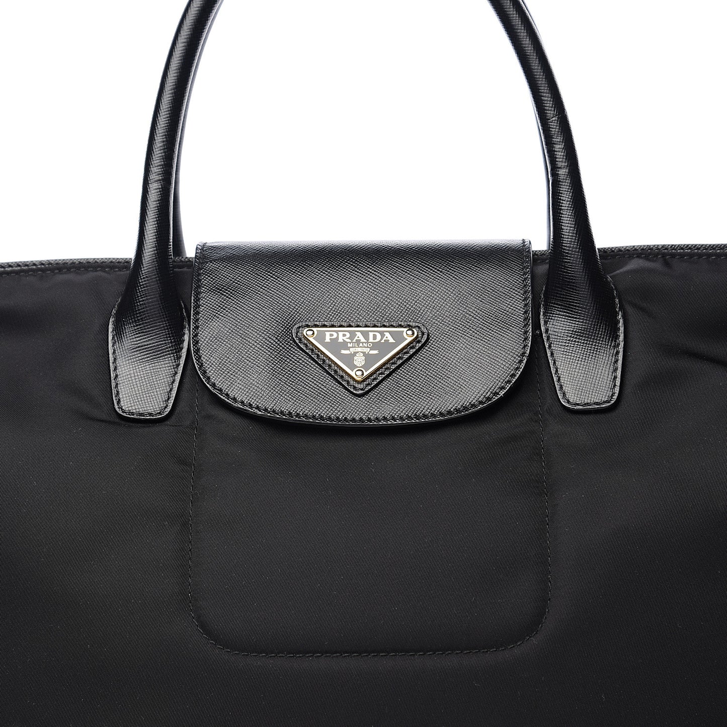 Tessuto Nylon Saffiano Tote Black