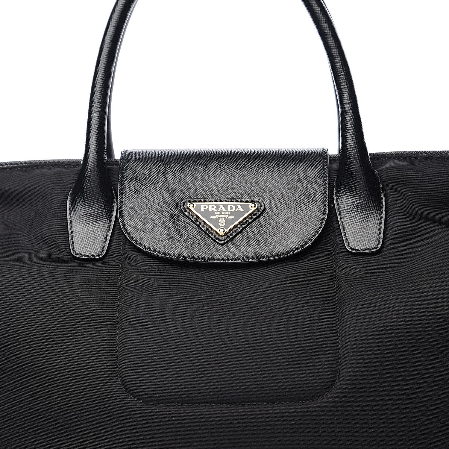 Prada Tessuto Nylon Saffiano Tote Black 6 of 8