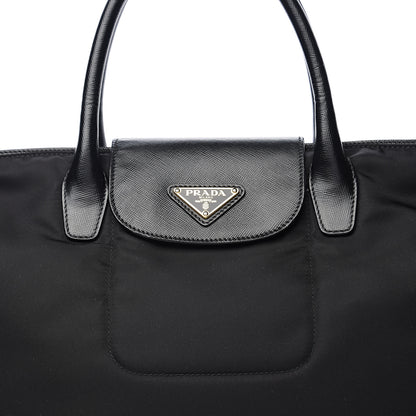 Prada Tessuto Nylon Saffiano Tote Black 6 of 8