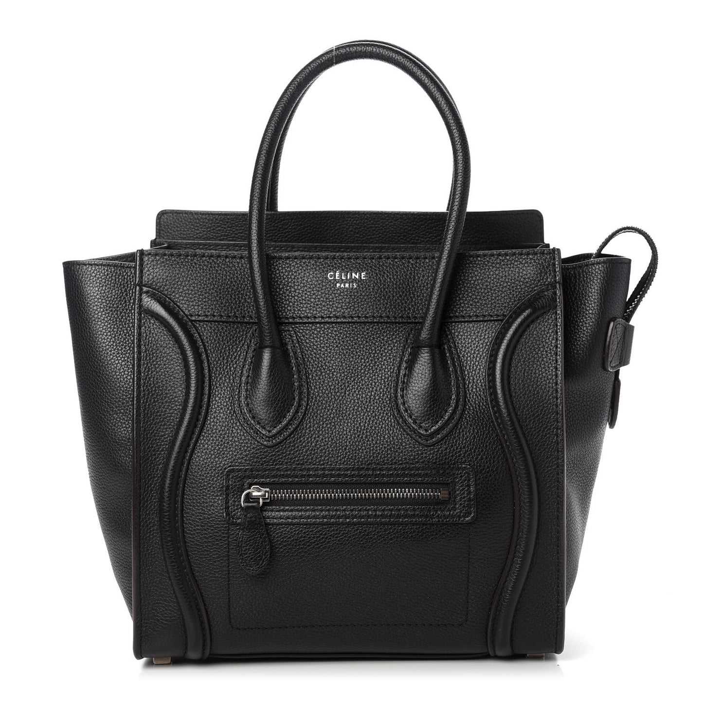 Drummed Calfskin Micro Luggage Black