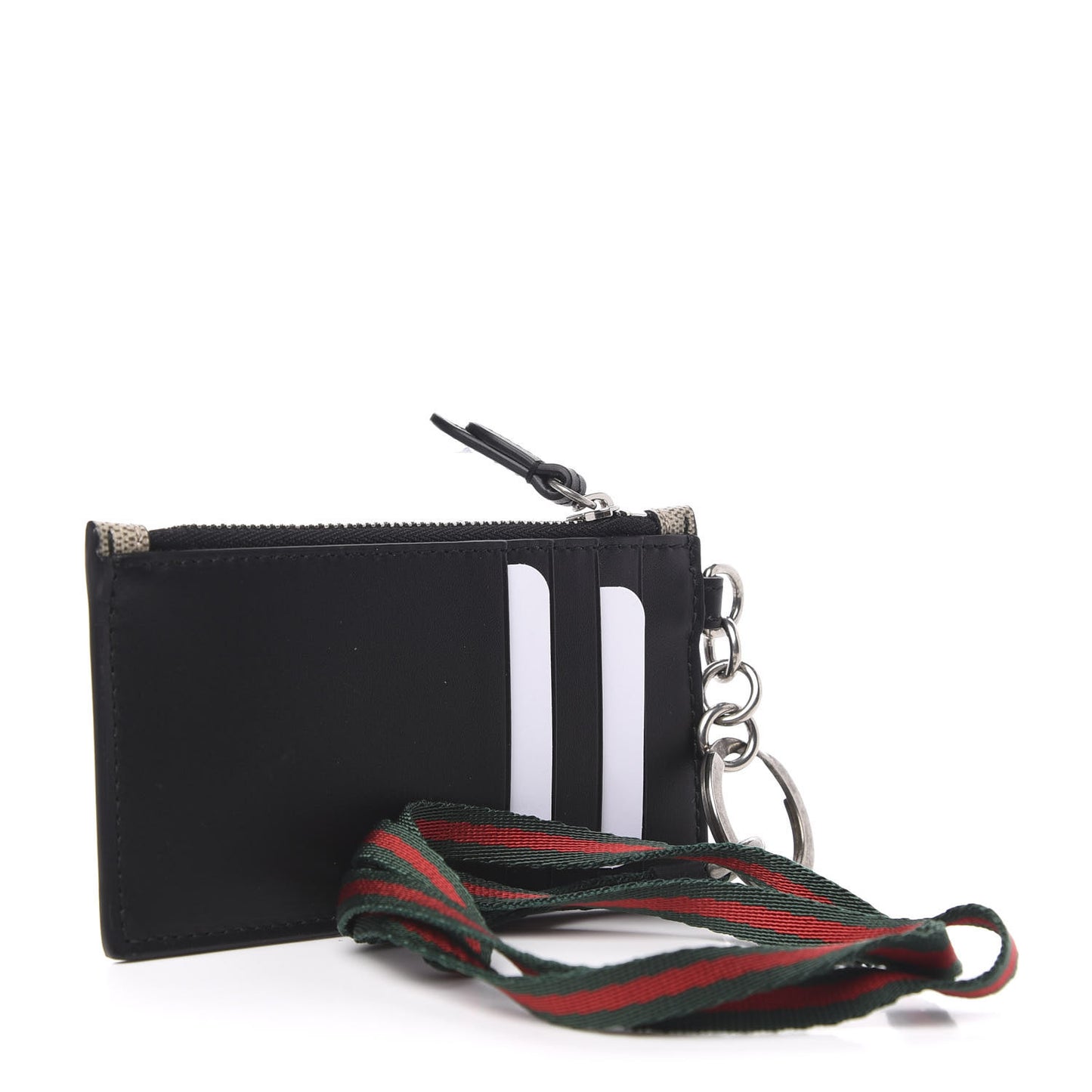 GG Supreme Monogram Tiger Print Lanyard Coin Case Card Holder