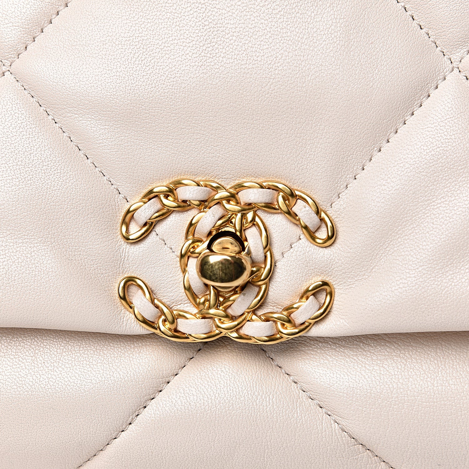 Chanel Lambskin Quilted Maxi 19 Flap Ivory 10 of 10