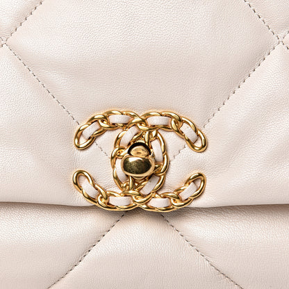 Chanel Lambskin Quilted Maxi 19 Flap Ivory 10 of 10