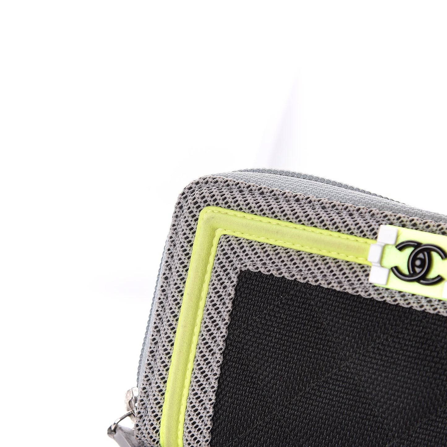 Canvas Quilted Small Fluo Boy Zip Around Wallet