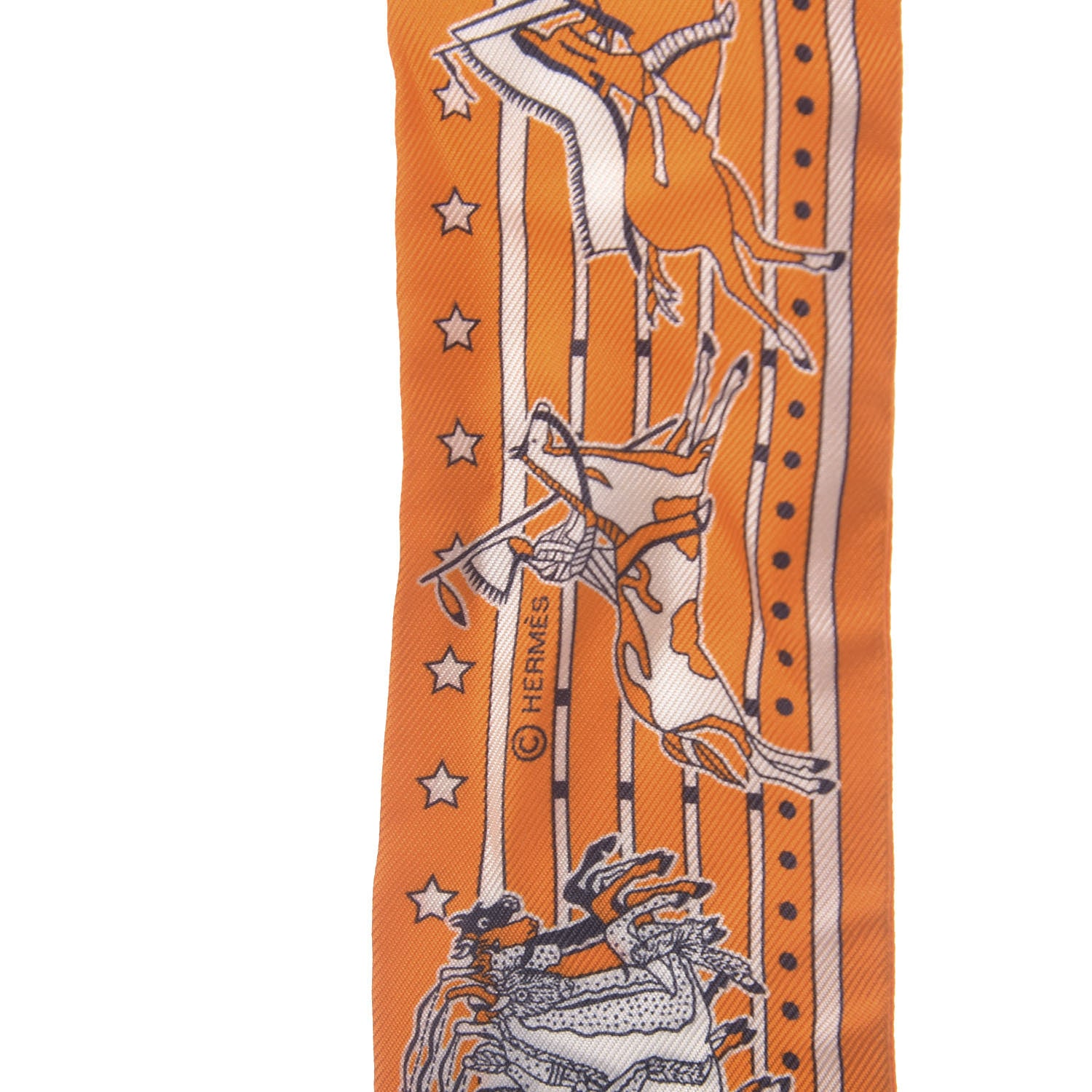 Hermes Silk Pani La Shar Pawnee Twilly Orange Mastic Brun 3 of 4