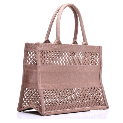 Christian Dior Mesh Embroidered Medium Book Tote Clay 3 of 8
