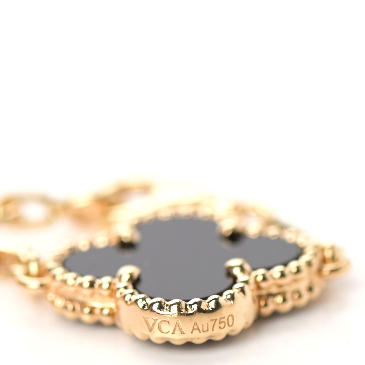 Van Cleef & Arpels 18K Yellow Gold Black Onyx 10 Motifs Vintage Alhambra Necklace 4 of 5