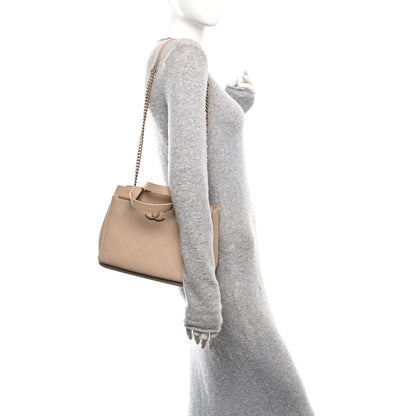 Chanel Grained Calfskin Stitched Small Lady Coco Top Handle Tote Beige 3 of 10