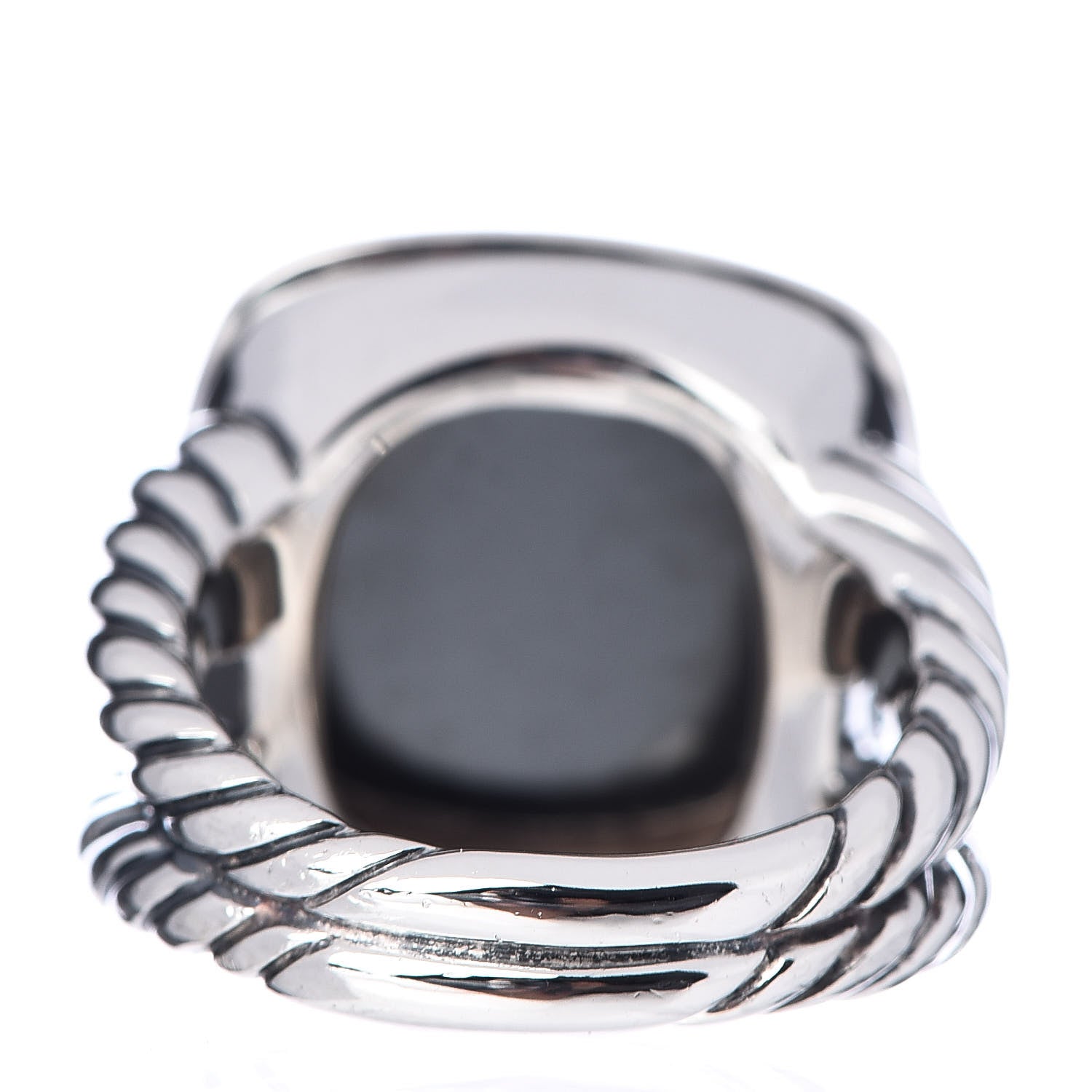 David Yurman Sterling Silver Diamond Black Orchid 14mm Albion Ring 54 7 4 of 5