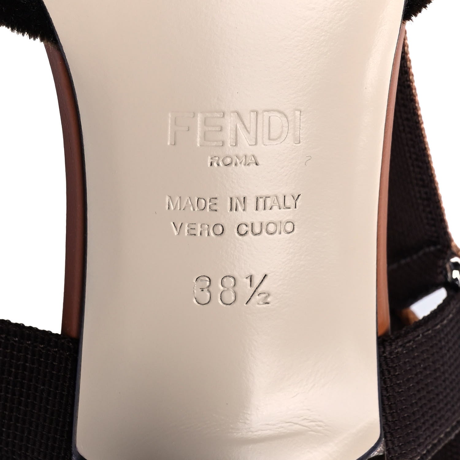 Fendi Mesh Velvet Karligraphy Colibri 55mm Slingback Pumps 38.5 Nocciola 6 of 7