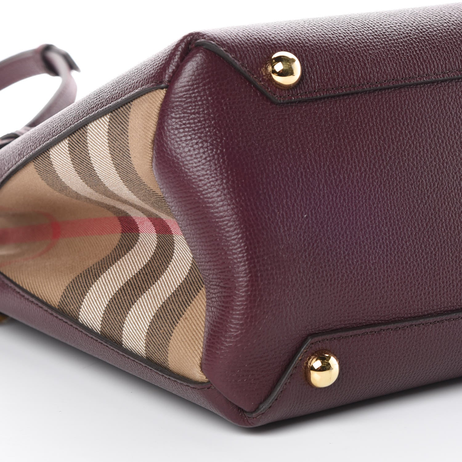 Burberry Calfskin House Check Medium Banner Tote Elderberry 9 of 10