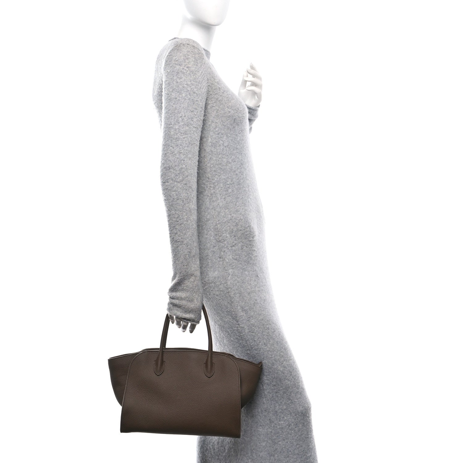 The Row Grained Calfskin Marlo 12 Tote Bag Dark Olive 3 of 9
