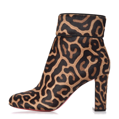 Christian Louboutin Pony Hair Moulamax 85 Booties 36.5 Brown Black 1 of 10