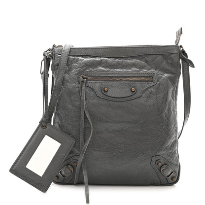 Balenciaga Agneau Classic Hardware Flat Crossbody Gris Tarmac 1 of 11