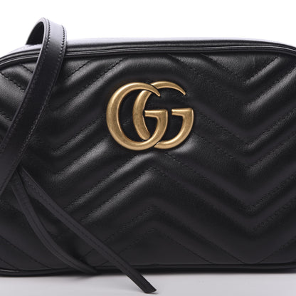 Gucci Calfskin Matelasse Small GG Marmont Chain Shoulder Bag Black 8 of 8