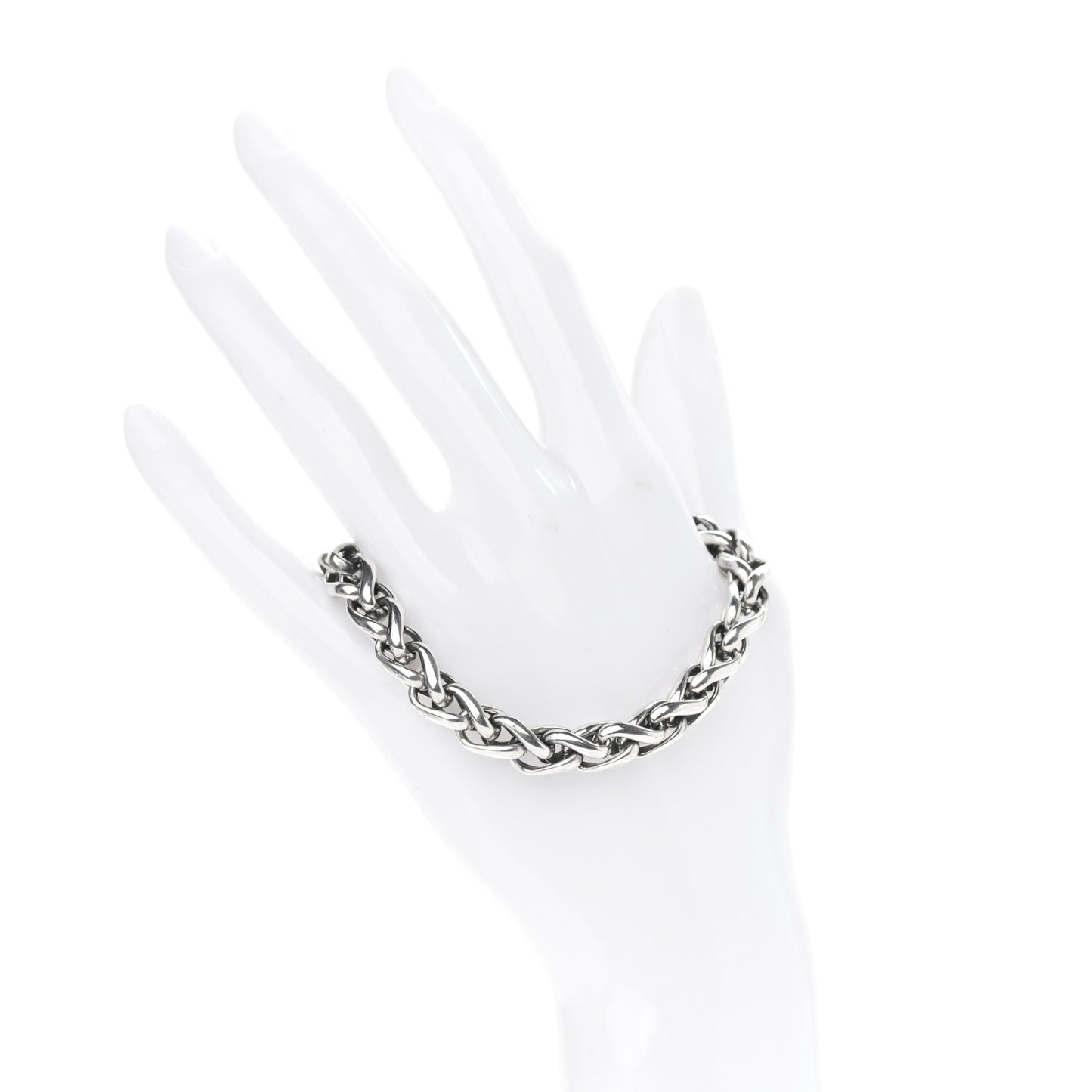 Sterling Silver 14K Yellow Gold 6mm Wheat Chain Bracelet