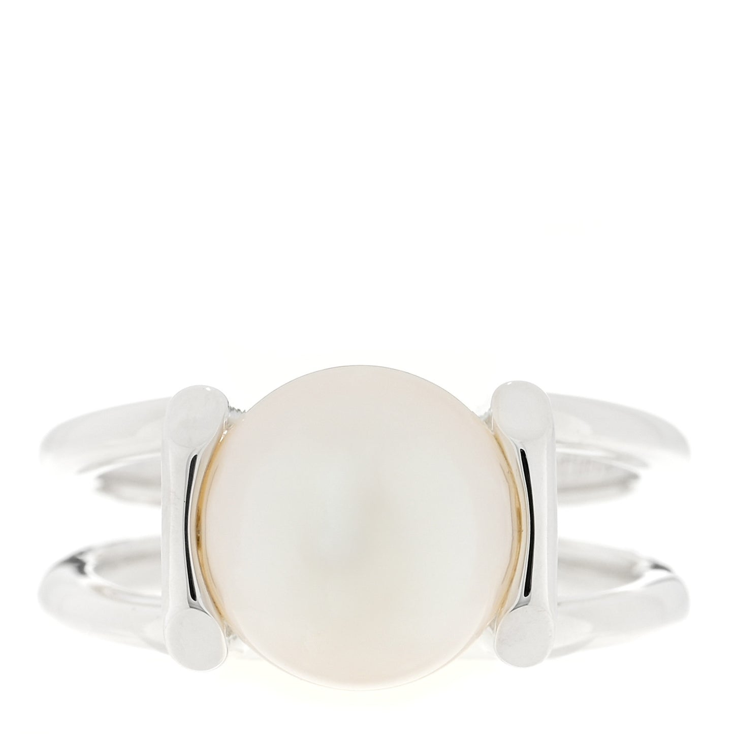 Sterling Silver Pearl HardWear Ring 50 5.5