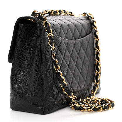 Chanel Caviar Quilted Jumbo Single Flap Black 3 of 15