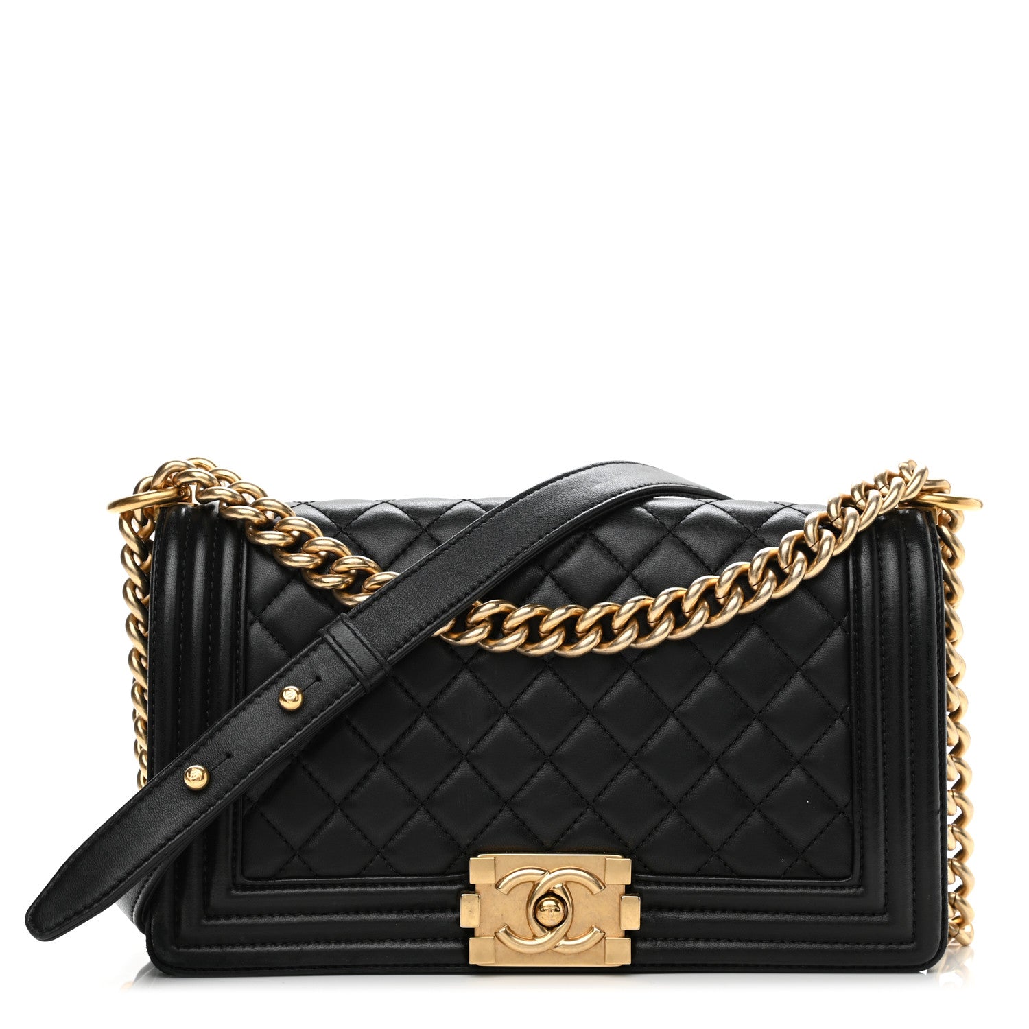 Chanel Lambskin Quilted Medium Boy Flap Black 1 of 13