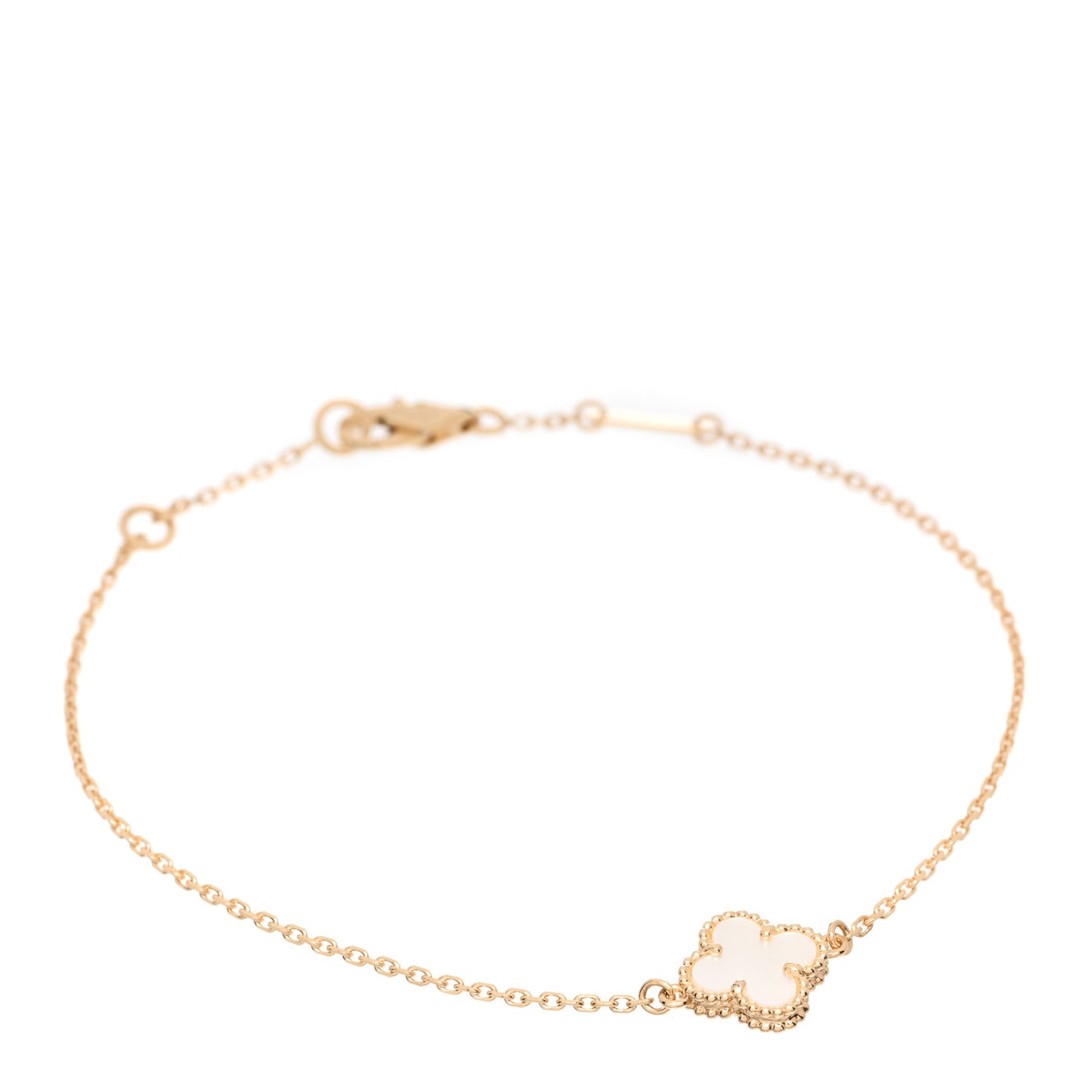 18K Yellow Gold Mother of Pearl Sweet Alhambra Bracelet